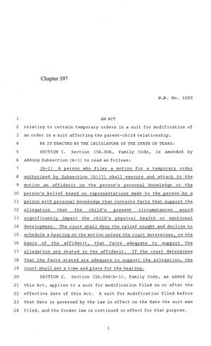 84th Texas Legislature, Regular Session, House Bill 1500, Chapter 397
