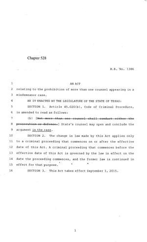 84th Texas Legislature, Regular Session, House Bill 1386, Chapter 528