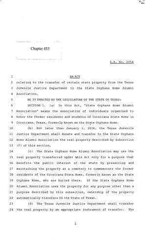 84th Texas Legislature, Regular Session, Senate Bill 2054, Chapter 433