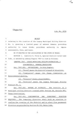 84th Texas Legislature, Regular Session, Senate Bill 2074, Chapter 913