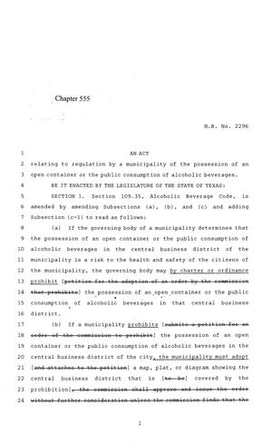 84th Texas Legislature, Regular Session, House Bill 2296, Chapter 555