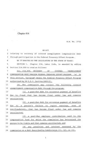 84th Texas Legislature, Regular Session, House Bill 2732, Chapter 414