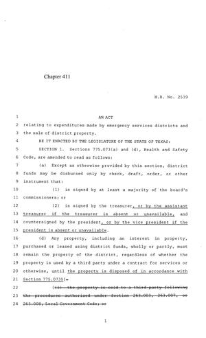 84th Texas Legislature, Regular Session, House Bill 2519, Chapter 411