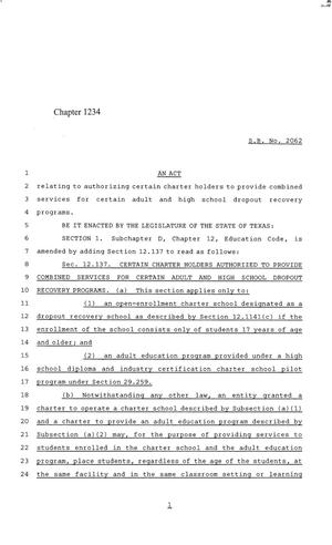 84th Texas Legislature, Regular Session, Senate Bill 2062, Chapter 1234
