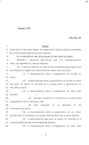 Primary view of object titled '84th Texas Legislature, Regular Session, Senate Bill 58, Chapter 1130'.