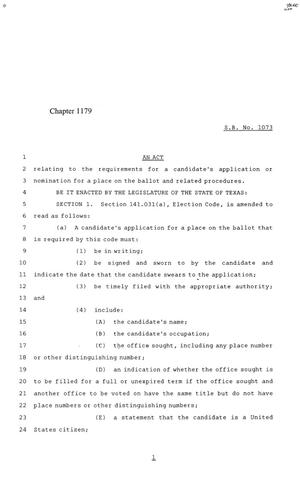 84th Texas Legislature, Regular Session, Senate Bill 1073, Chapter 1179