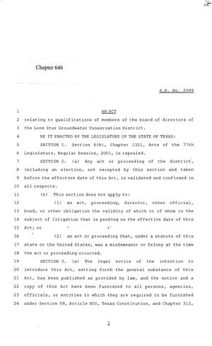 84th Texas Legislature, Regular Session, Senate Bill 2049, Chapter 646