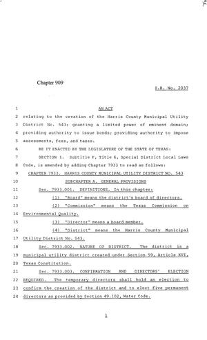 84th Texas Legislature, Regular Session, Senate Bill 2037, Chapter 909