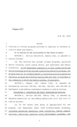 84th Texas Legislature, Regular Session, House Bill 2630, Chapter 1257