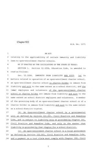 84th Texas Legislature, Regular Session, House Bill 1171, Chapter 922