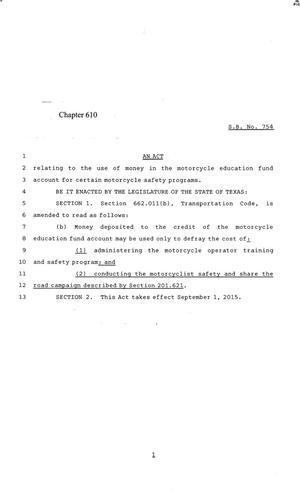84th Texas Legislature, Regular Session, Senate Bill 754, Chapter 610