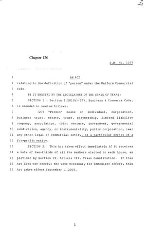 84th Texas Legislature, Regular Session, Senate Bill 1077, Chapter 120