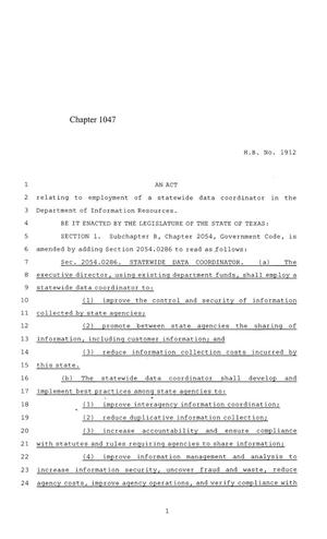 84th Texas Legislature, Regular Session, House Bill 1912, Chapter 1047