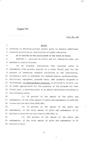 84th Texas Legislature, Regular Session, Senate Bill 44, Chapter 370