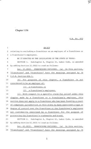 84th Texas Legislature, Regular Session, Senate Bill 652, Chapter 1156