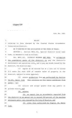 84th Texas Legislature, Regular Session, House Bill 1421, Chapter 529