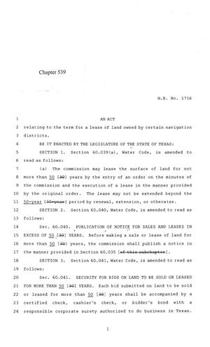 84th Texas Legislature, Regular Session, House Bill 1716, Chapter 539