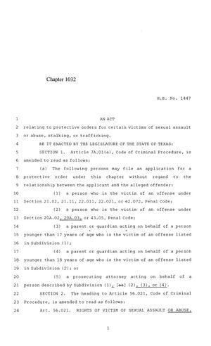 84th Texas Legislature, Regular Session, House Bill 1447, Chapter 1032