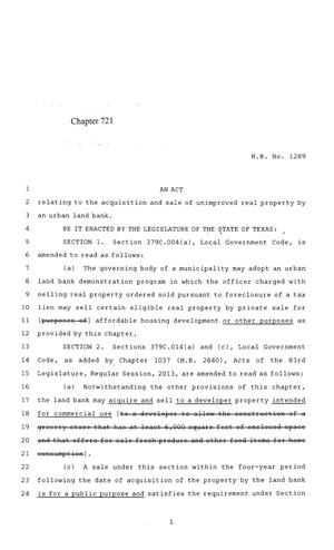 84th Texas Legislature, Regular Session, House Bill 1289, Chapter 721