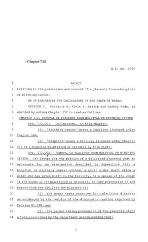 84th Texas Legislature, Regular Session, House Bill 1670, Chapter 740