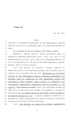 84th Texas Legislature, Regular Session, House Bill 2171, Chapter 764