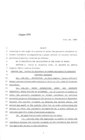 84th Texas Legislature, Regular Session, House Bill 2486, Chapter 1076