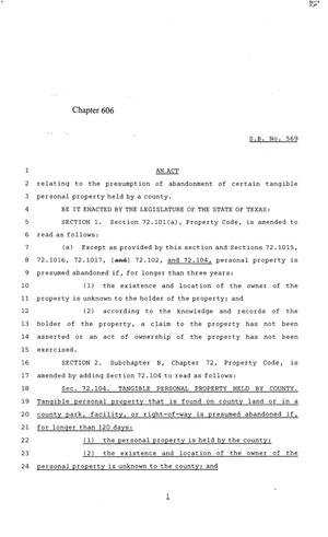 84th Texas Legislature, Regular Session, Senate Bill 569, Chapter 606