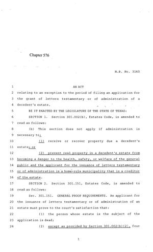 84th Texas Legislature, Regular Session, House Bill 3160, Chapter 576