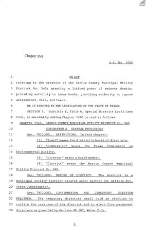 84th Texas Legislature, Regular Session, Senate Bill 1002, Chapter 895