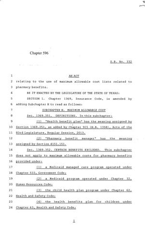 84th Texas Legislature, Regular Session, Senate Bill 332, Chapter 596