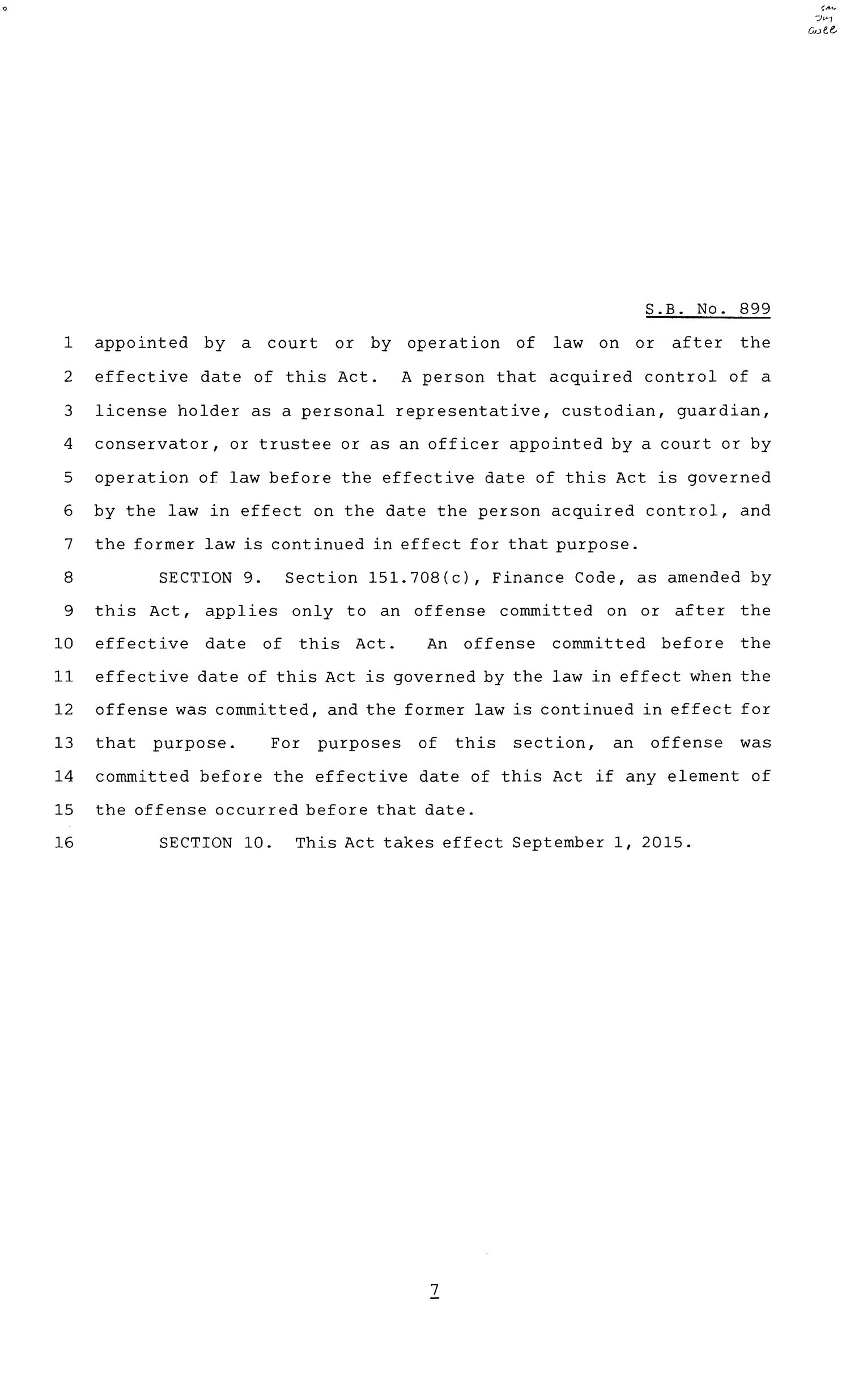 84th Texas Legislature, Regular Session, Senate Bill 899, Chapter 75
                                                
                                                    [Sequence #]: 7 of 10
                                                