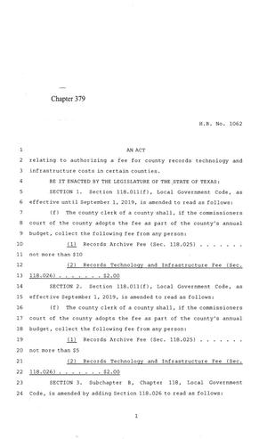 84th Texas Legislature, Regular Session, House Bill 1062, Chapter 379