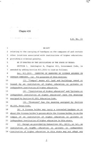84th Texas Legislature, Regular Session, Senate Bill 11, Chapter 438