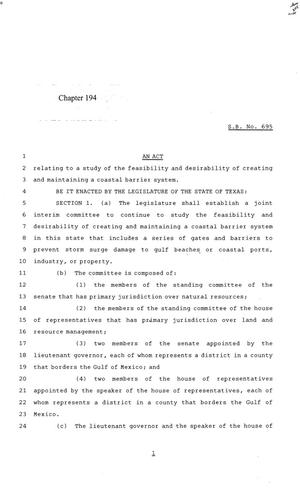 84th Texas Legislature, Regular Session, Senate Bill 695, Chapter 194