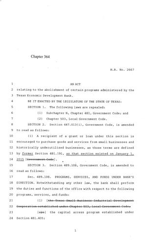 84th Texas Legislature, Regular Session, House Bill 2667, Chapter 364