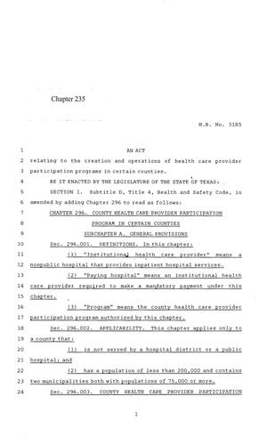 84th Texas Legislature, Regular Session, House Bill 3185, Chapter 235
