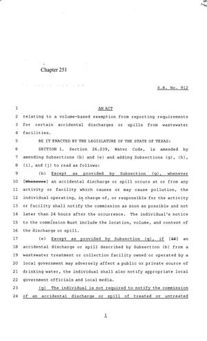 84th Texas Legislature, Regular Session, Senate Bill 912, Chapter 251