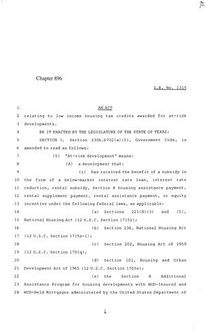 84th Texas Legislature, Regular Session, Senate Bill 1315, Chapter 896
