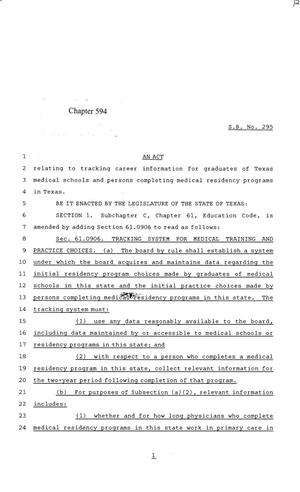 84th Texas Legislature, Regular Session, Senate Bill 295, Chapter 594
