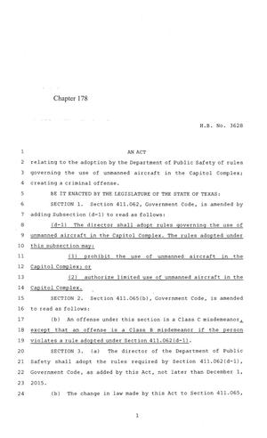 84th Texas Legislature, Regular Session, House Bill 3628, Chapter 178