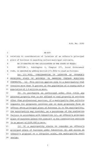 84th Texas Legislature, Regular Session, House Bill 3193