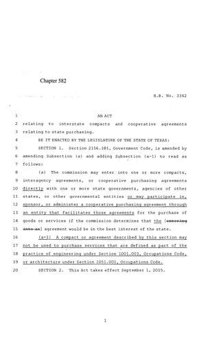 84th Texas Legislature, Regular Session, House Bill 3342, Chapter 582