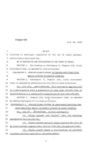 84th Texas Legislature, Regular Session, House Bill 2162, Chapter 930