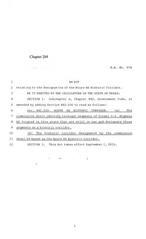 84th Texas Legislature, Regular Session, House Bill 978, Chapter 284