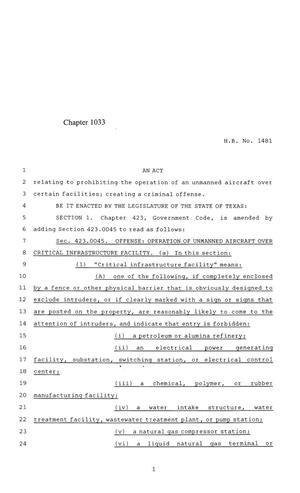 84th Texas Legislature, Regular Session, House Bill 1481, Chapter 1033