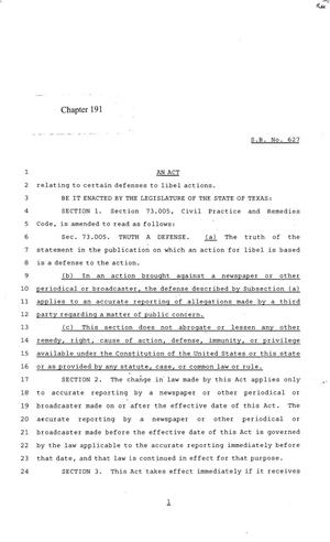 84th Texas Legislature, Regular Session, Senate Bill 627, Chapter 191