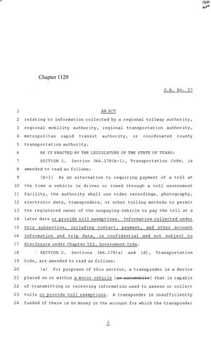 84th Texas Legislature, Regular Session, Senate Bill 57, Chapter 1129
