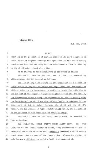 84th Texas Legislature, Regular Session, House Bill 2053, Chapter 1056