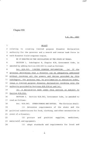 84th Texas Legislature, Regular Session, Senate Bill 1465, Chapter 959