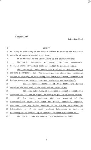 84th Texas Legislature, Regular Session, Senate Bill 1510, Chapter 1207